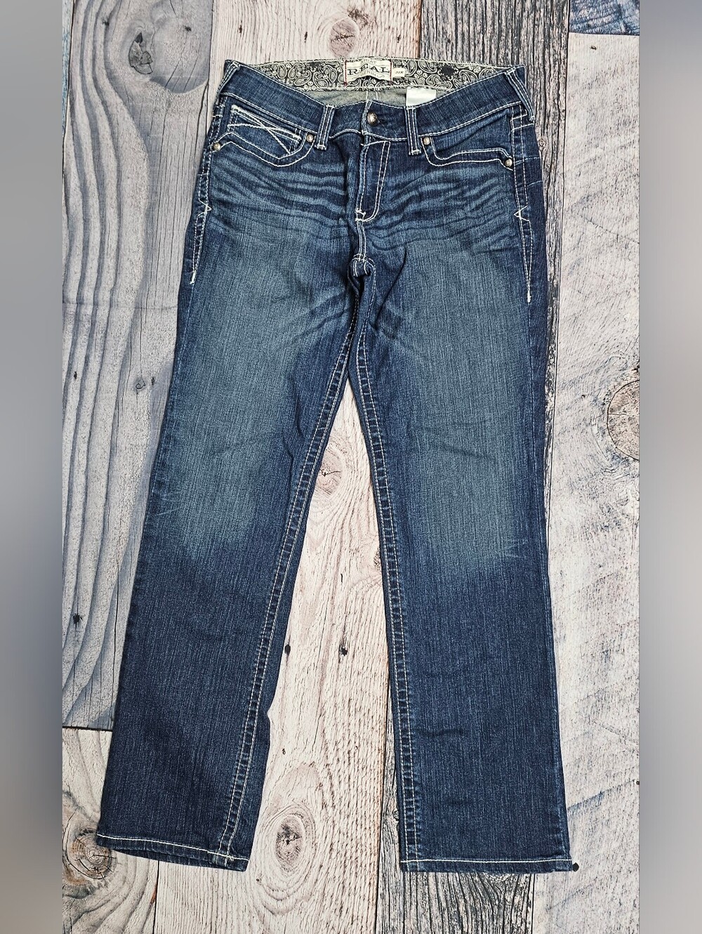 Ariat REAL Denim Women’s Size 31R Thick Stitch Straight Leg Jeans Western